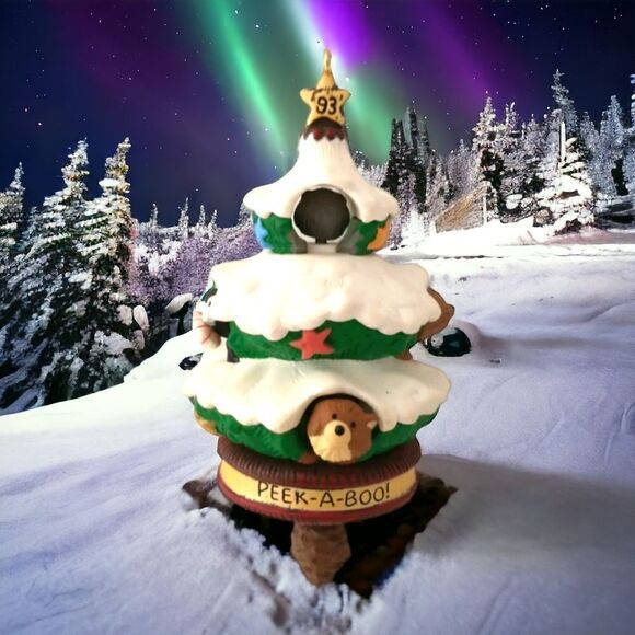 Hallmark KEN CROW Ornament Peek A Boo Christmas Vtg 1993 Keepsake Bear Owl Fox. - Picture 1 of 16